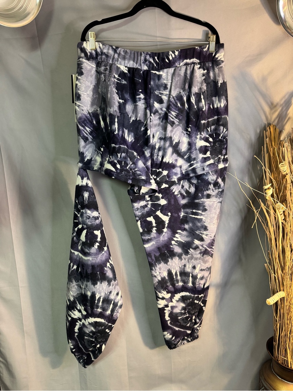 Women’s Tie-Dye Jogger Bottoms - Blue & White